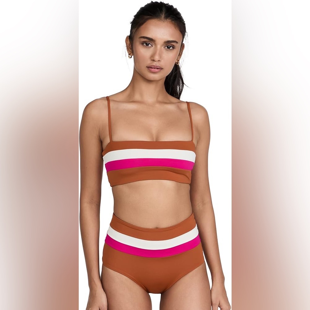 LSPACE Rebel Stripe Bikini Top XS